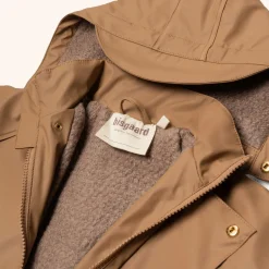 aarhus regenjacke wolle karamell