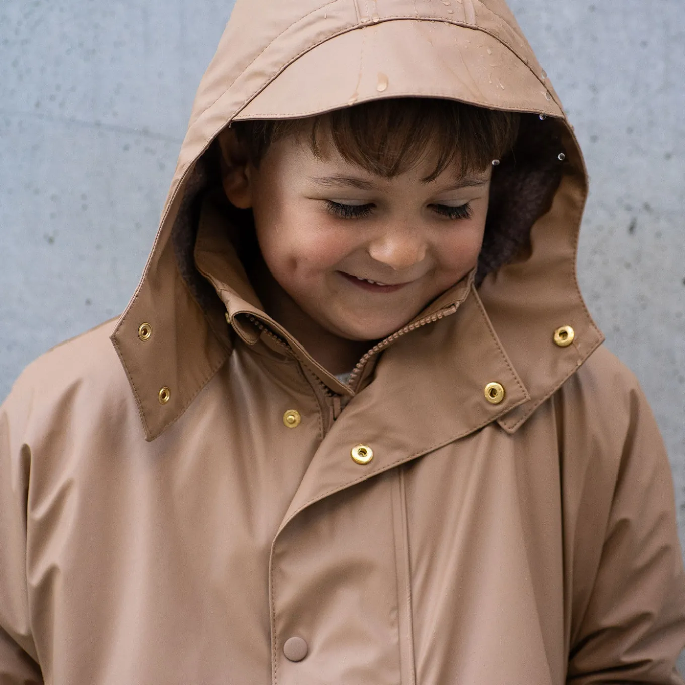 aarhus regenjacke wolle karamell