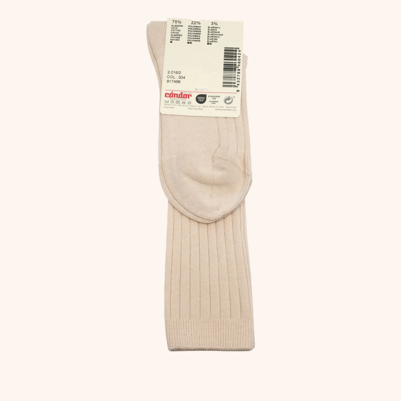 x Cóndor cotton rib knee high socks lino