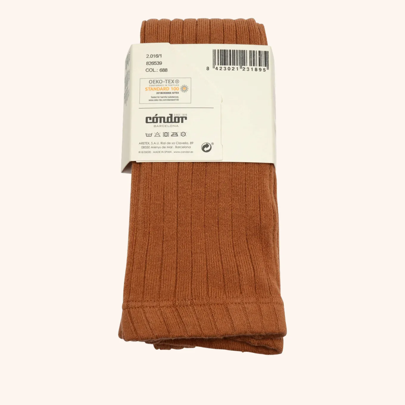 x Cóndor cotton rib tights canela