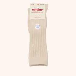 x Cóndor merino wool rib knee high socks hueso