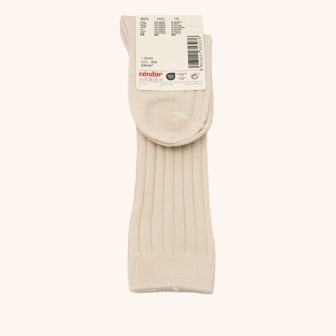 x Cóndor merino wool rib knee high socks hueso